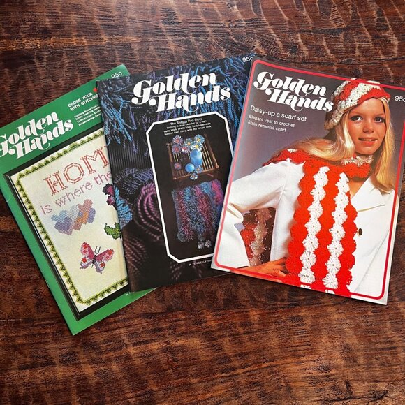 Golden Hands Vintage Craft Magazines Set Of 3 - Picture 1 of 16